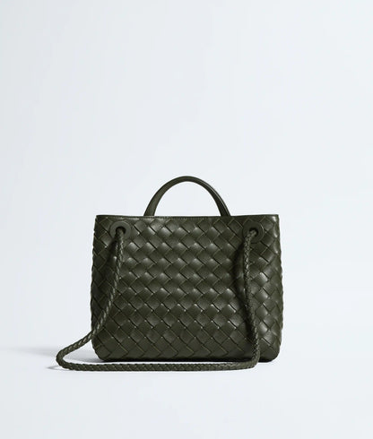 Small Andiamo Intrecciato Lambskin Leather