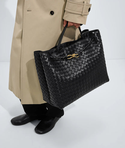 Large Andiamo Intrecciato Lambskin Leather