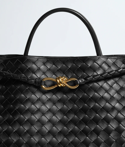Large Andiamo Intrecciato Lambskin Leather