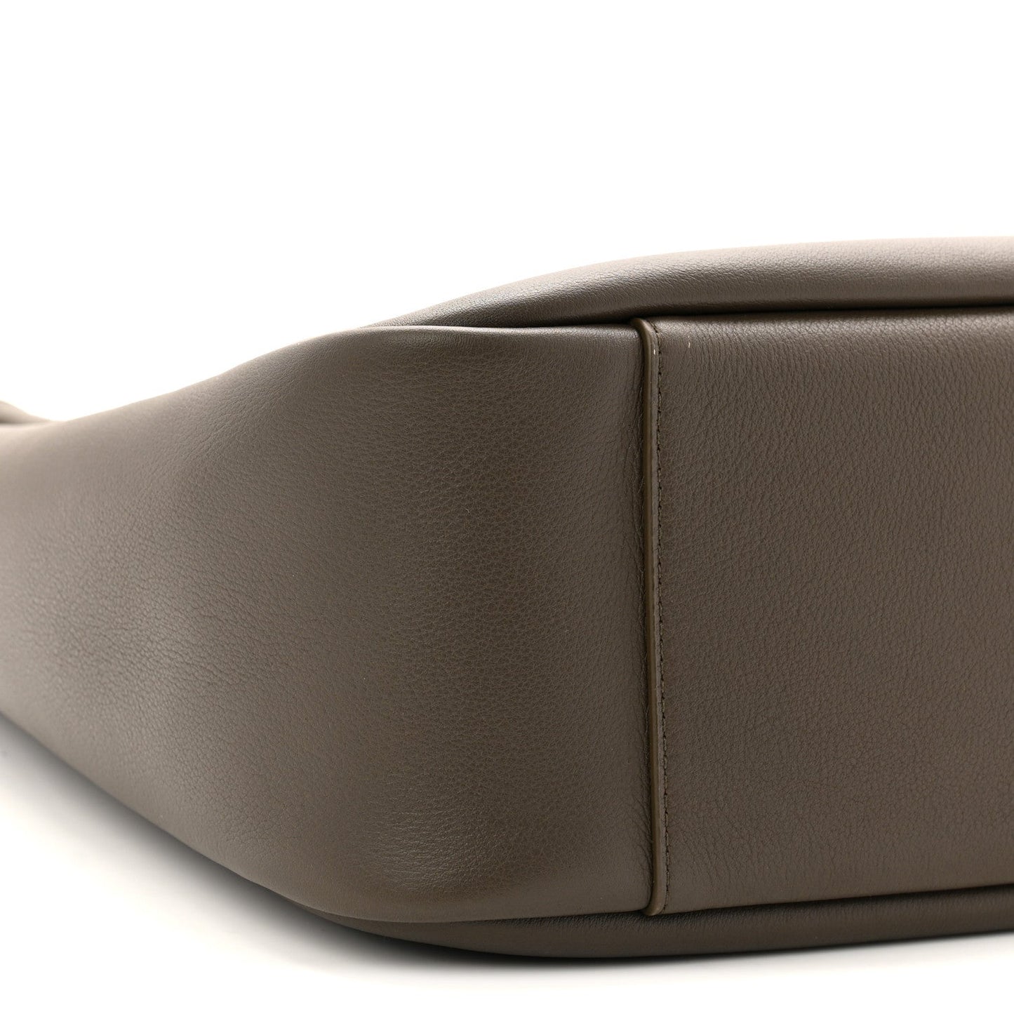 Saint Laurent smooth calfskin hobo bag corner in light musk with curved seam