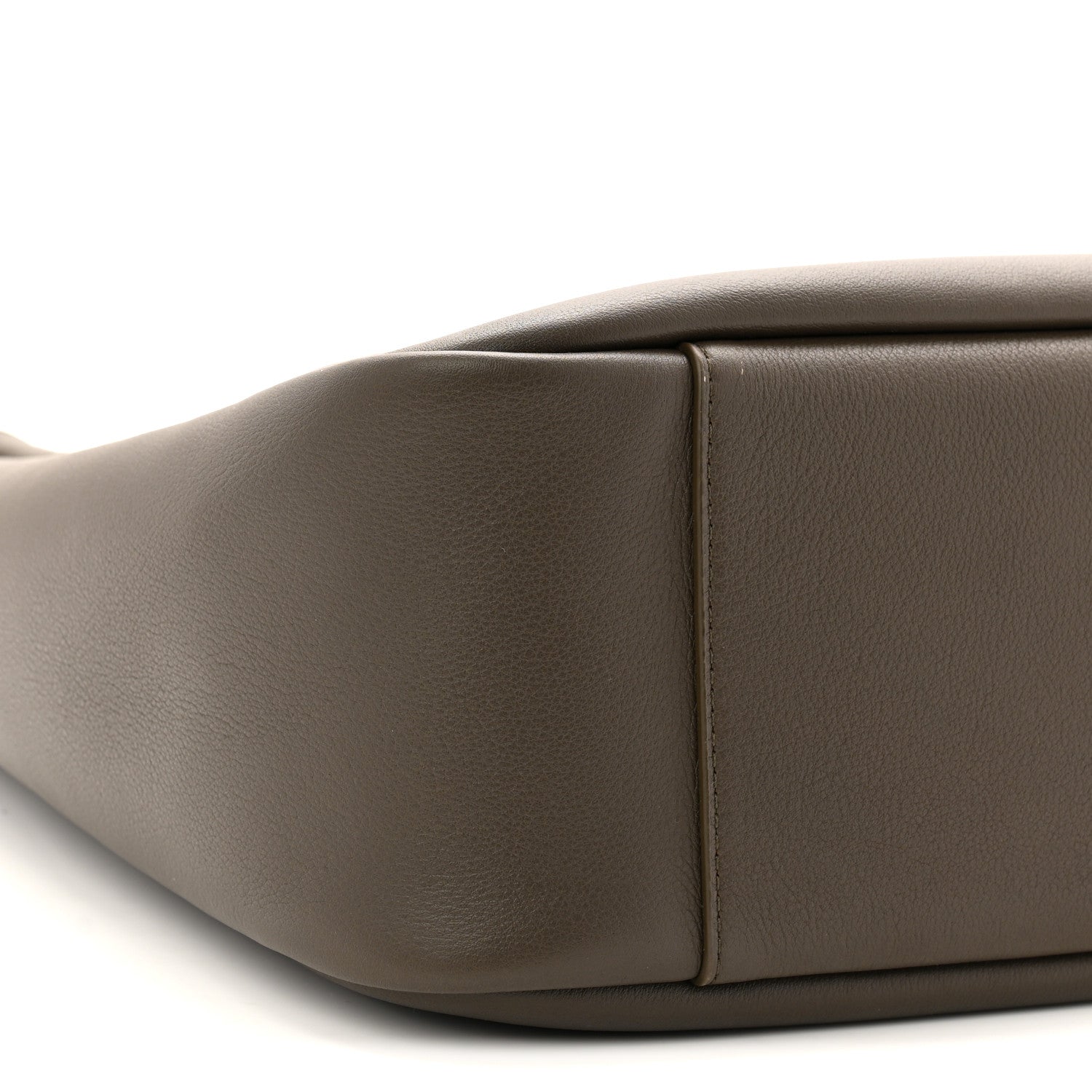 Saint Laurent smooth calfskin hobo bag corner in light musk with curved seam