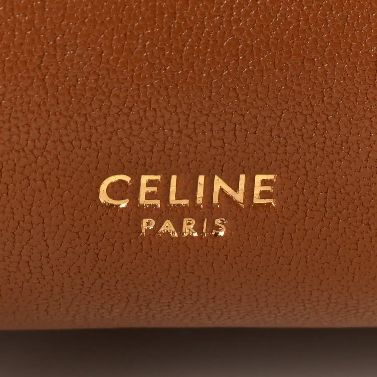 Celine Paris logo on tan leather lining