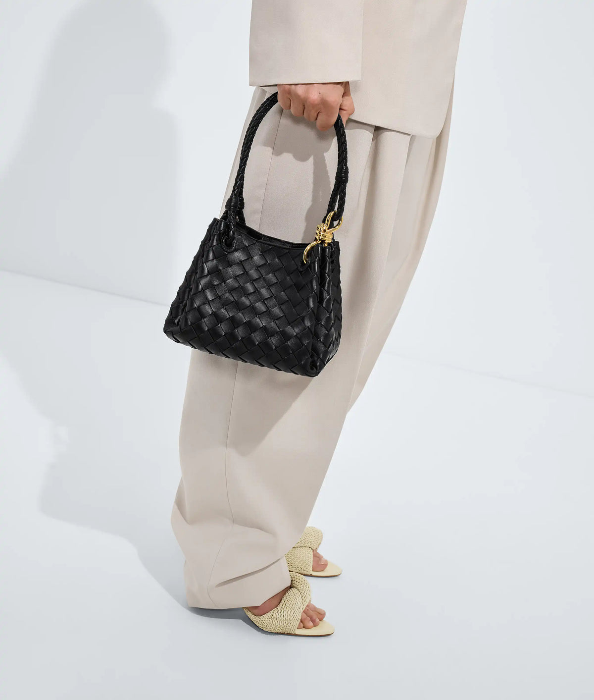 Small Parachute Intrecciato Lambskin Leather
