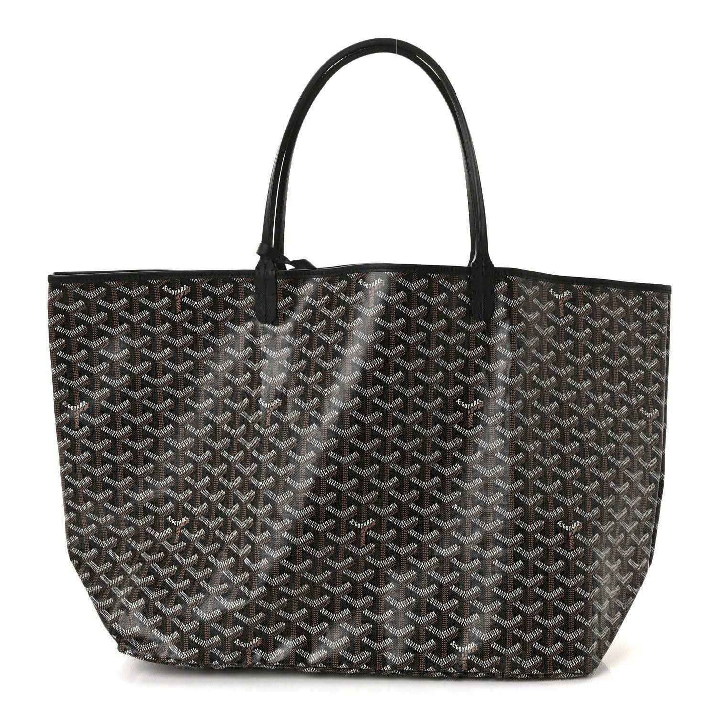 Goyardine Saint Louis GM tote bag with Goyardine pattern and black leather handles