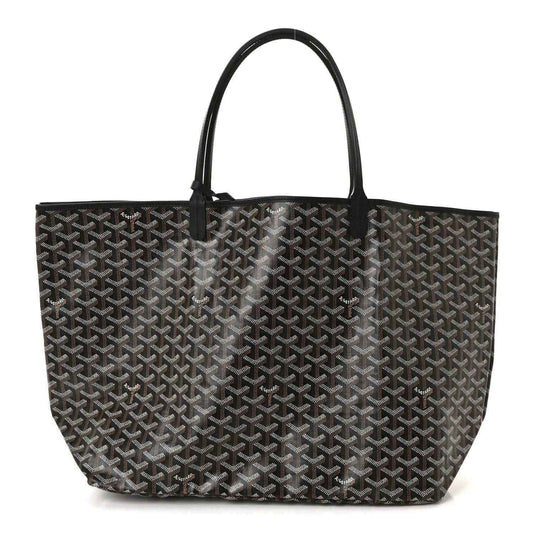 Goyardine Saint Louis GM tote bag with Goyardine pattern and black leather handles