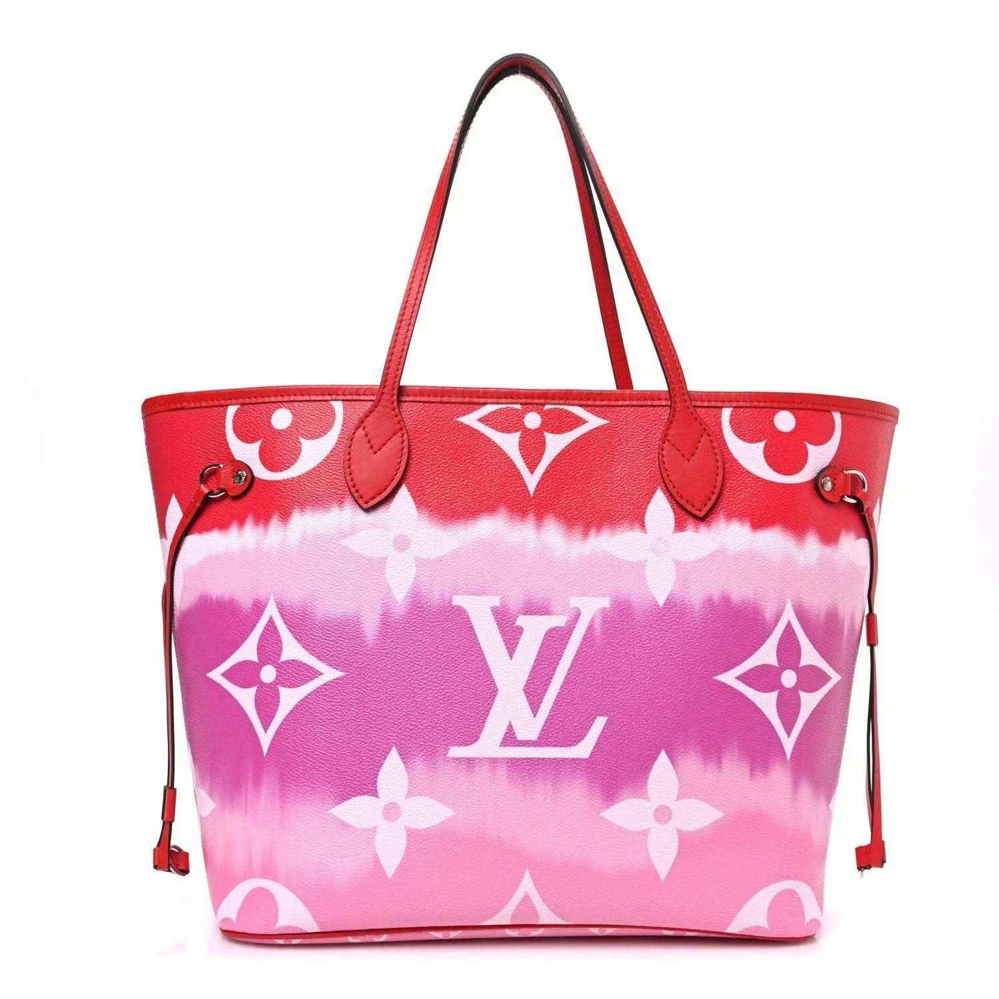 Louis Vuitton Escale Neverfull tote bag, red trim and pink monogram gradient