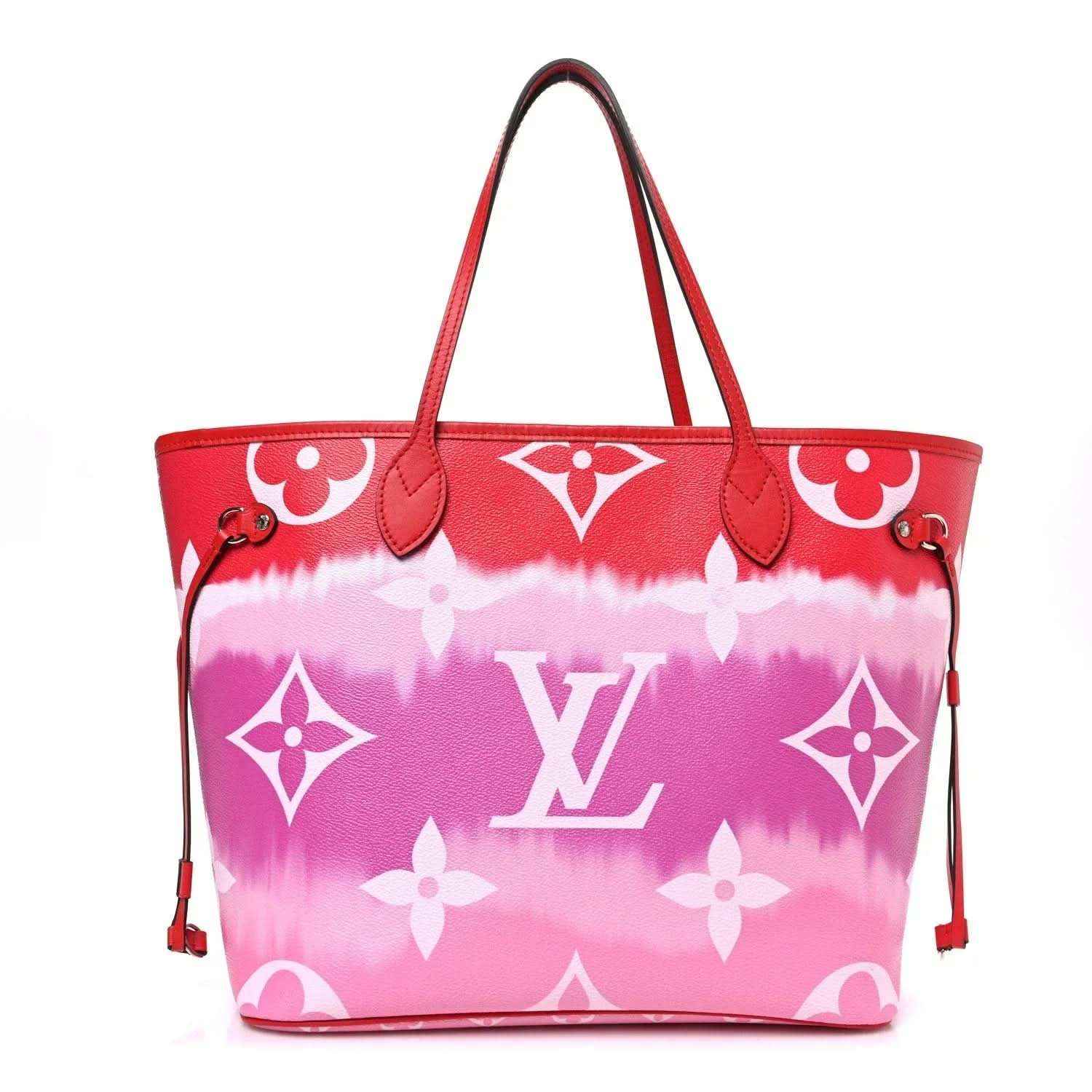 Louis Vuitton Escale Neverfull tote bag, red trim and pink monogram gradient