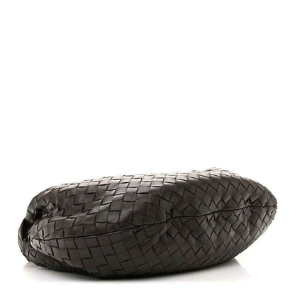 Small intrecciato leather Jodie bag with smooth rounded base and top seam