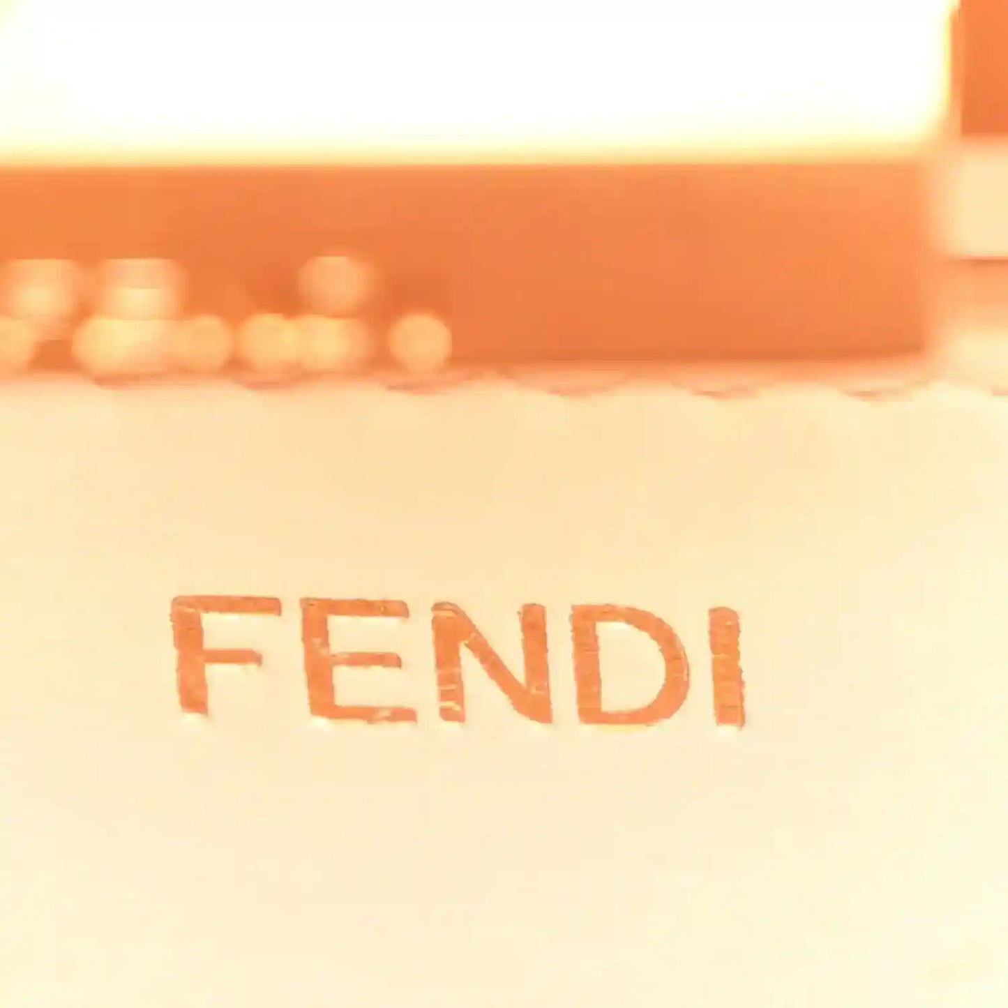 FENDI printed on light lining inside a black satchel
