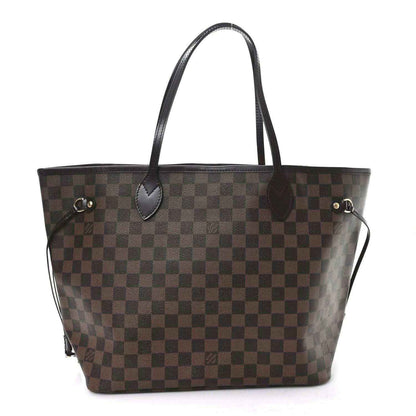 Louis Vuitton Damier Ebene Neverfull tote bag with top handles and open top design