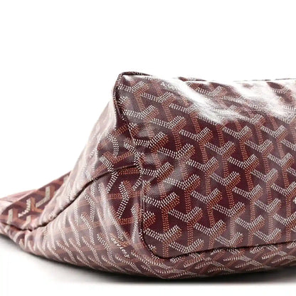 Burgundy Goyardine coated canvas hobo shoulder bag with patterned logo print