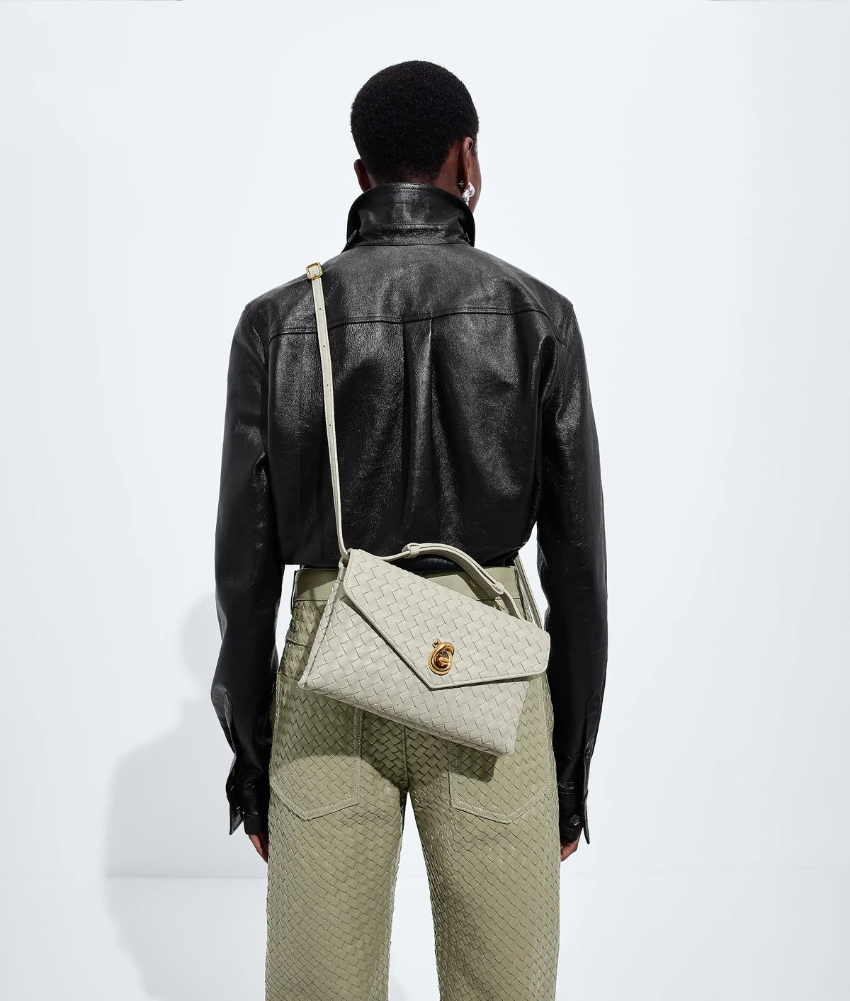 Knot Lock Intrecciato Piccolo Lambskin Leather