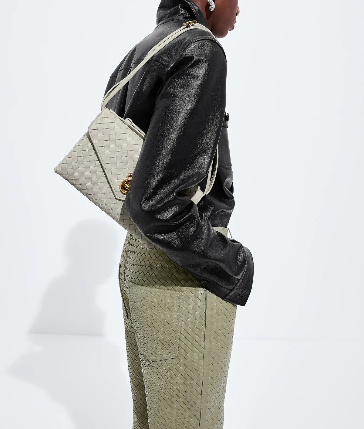 Knot Lock Intrecciato Piccolo Lambskin Leather