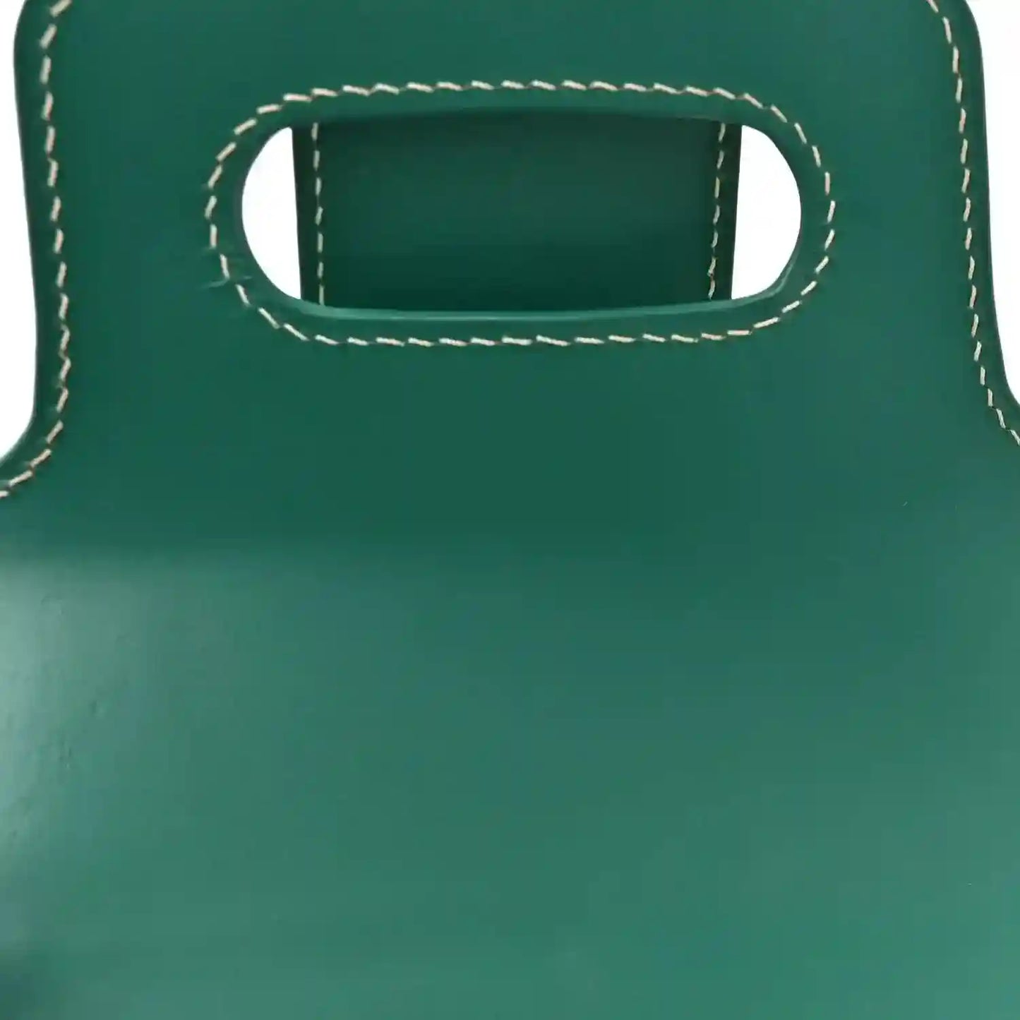 Green Goyardine Saigon PM bag front opening with stitched rectangular cutout