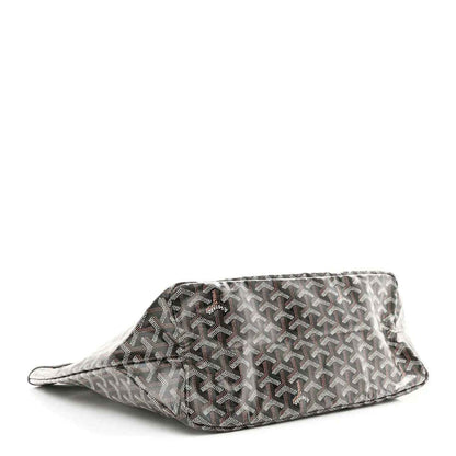 Goyard Saint Louis PM tote bag, flat fold view, classic black Goyardine pattern