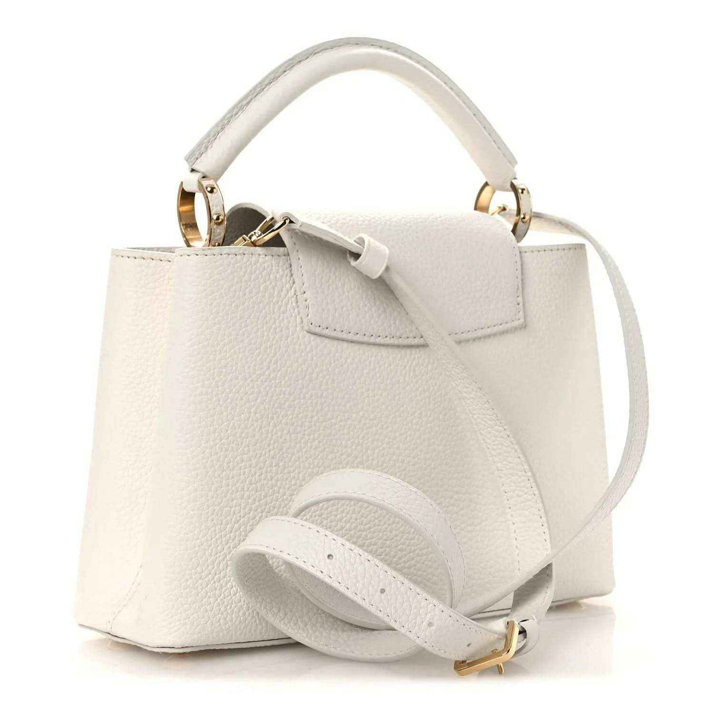 Louis Vuitton Capucines BB leather handbag with crossbody strap and front flap