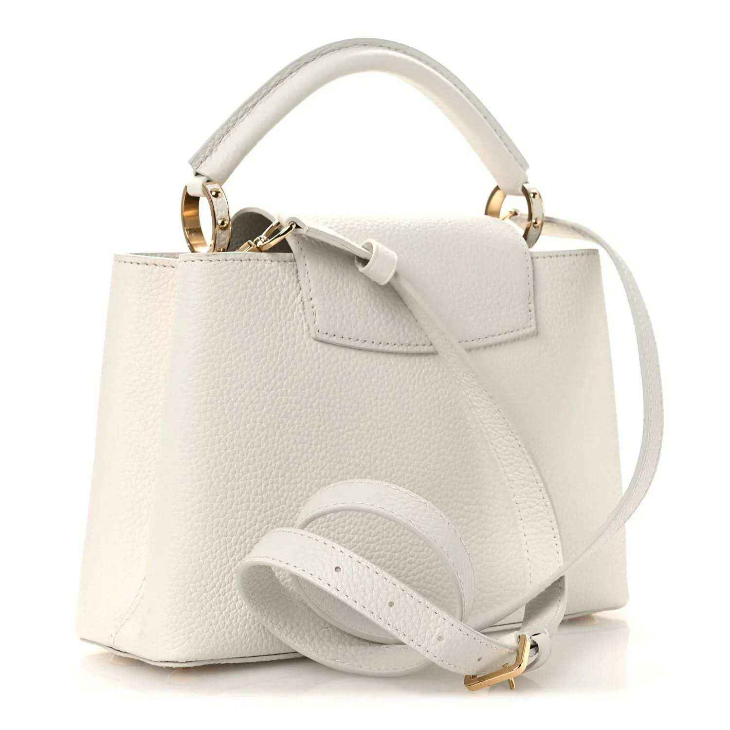 Louis Vuitton Capucines BB leather handbag with crossbody strap and front flap