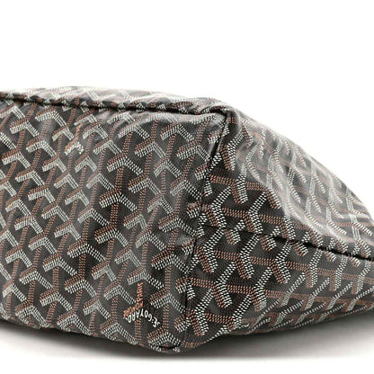 Black patterned pouch bottom with stitched edge and logo stamp
