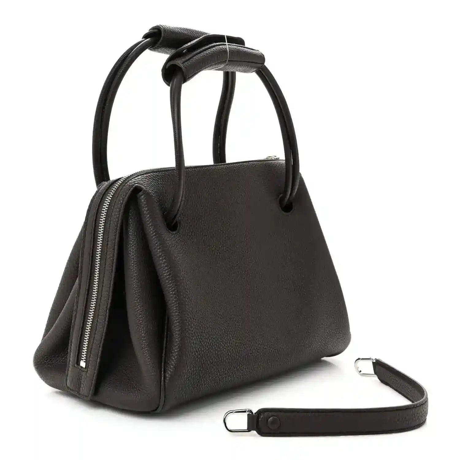 Loewe Madrid medium bag in dark leather with crossbody strap and zip pocket