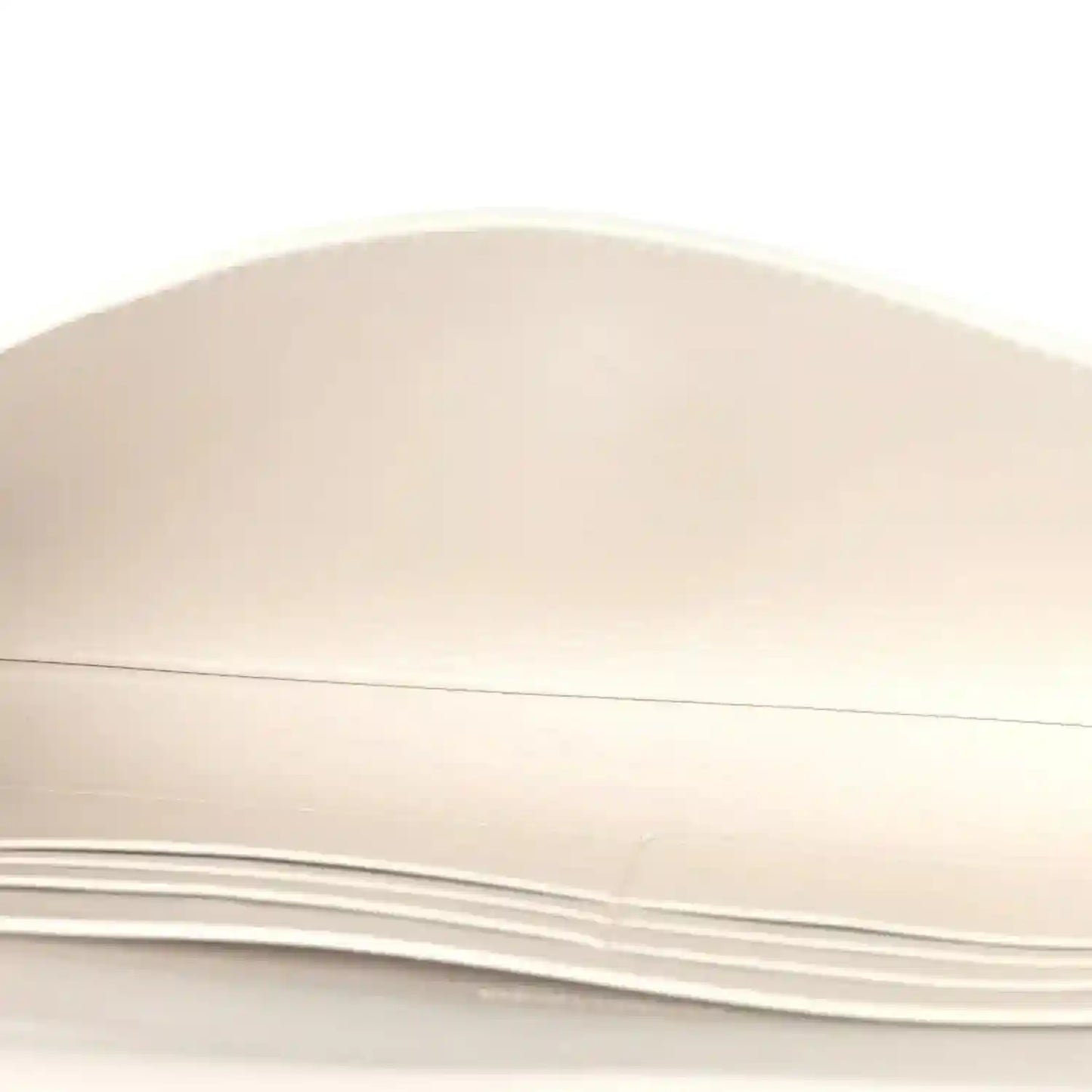 White leather clutch interior panel with stitched seams