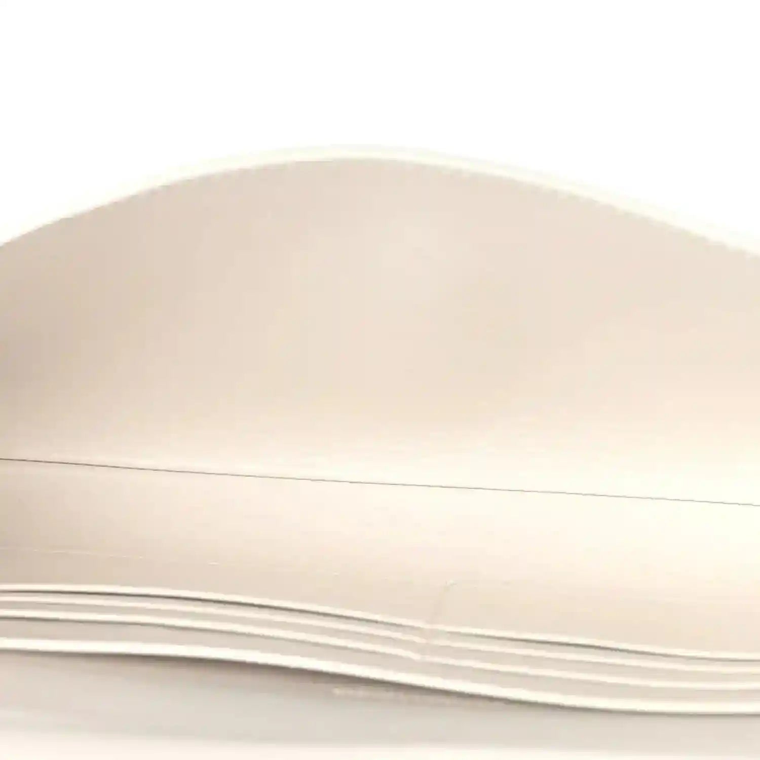 White leather clutch interior panel with stitched seams