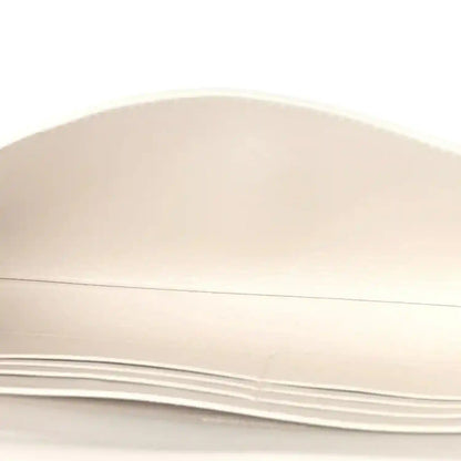 White leather clutch interior panel with stitched seams
