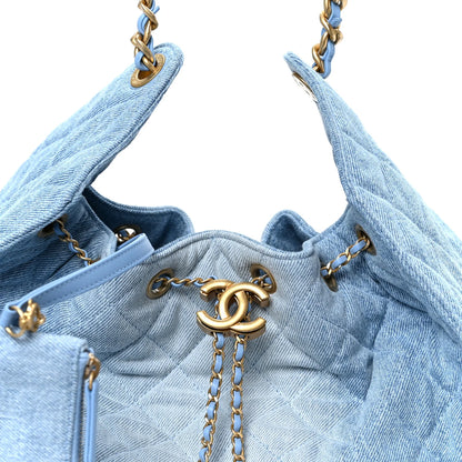 25 Washed Denim Shoulder Bag