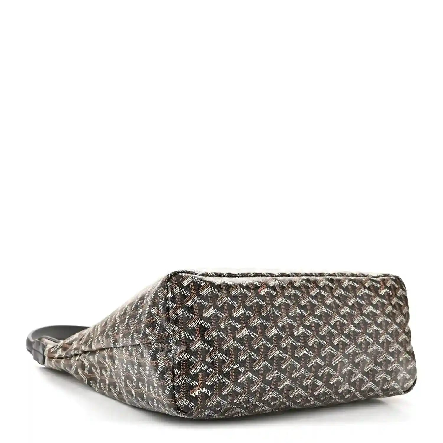 Chevron-pattern hobo bag with wide opening and structured top trim