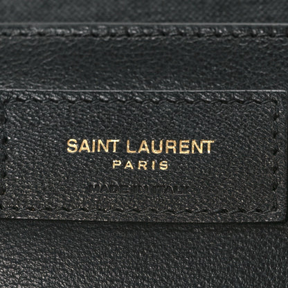SAINT LAURENT PARIS leather logo label with Made in Italy text