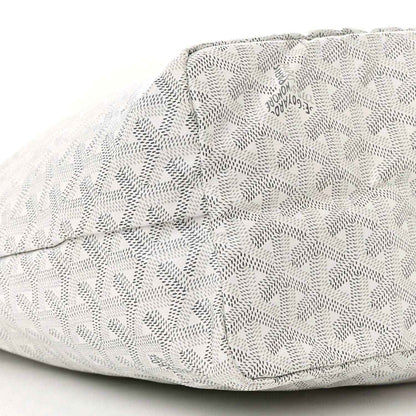 Goyard Saint Louis PM tote bag in white canvas, patterned monogram interior top view