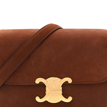 Chestnut flap with gold Triomphe emblem and stitched edge