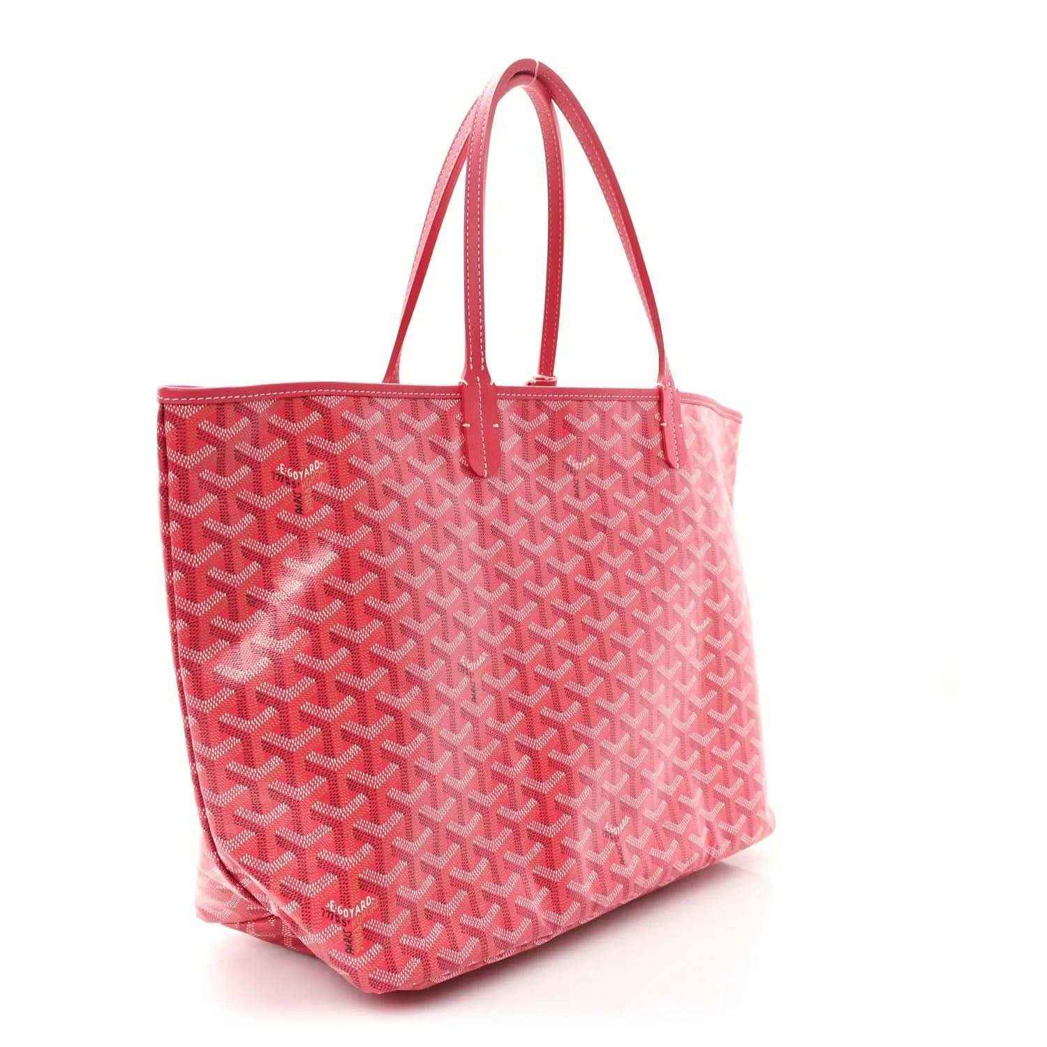 Fuchsia patterned tote bag with double top handles and flat base
