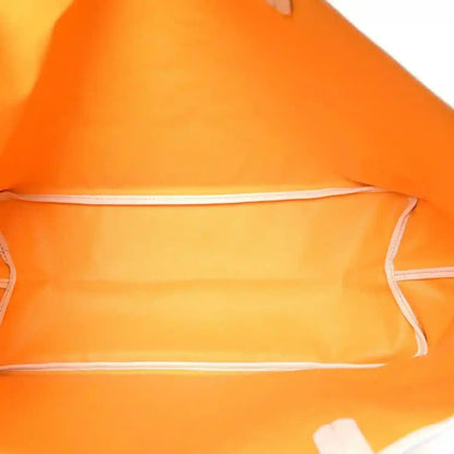 Orange fabric lining with white seam details