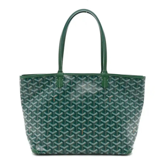 Goyard Artois PM tote bag in classic green Goyardine canvas with top handles
