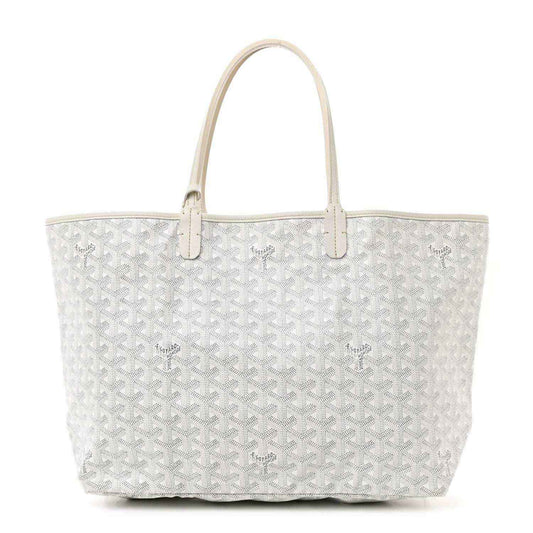Goyard Saint Louis PM tote bag in white canvas with top handles and logo pattern