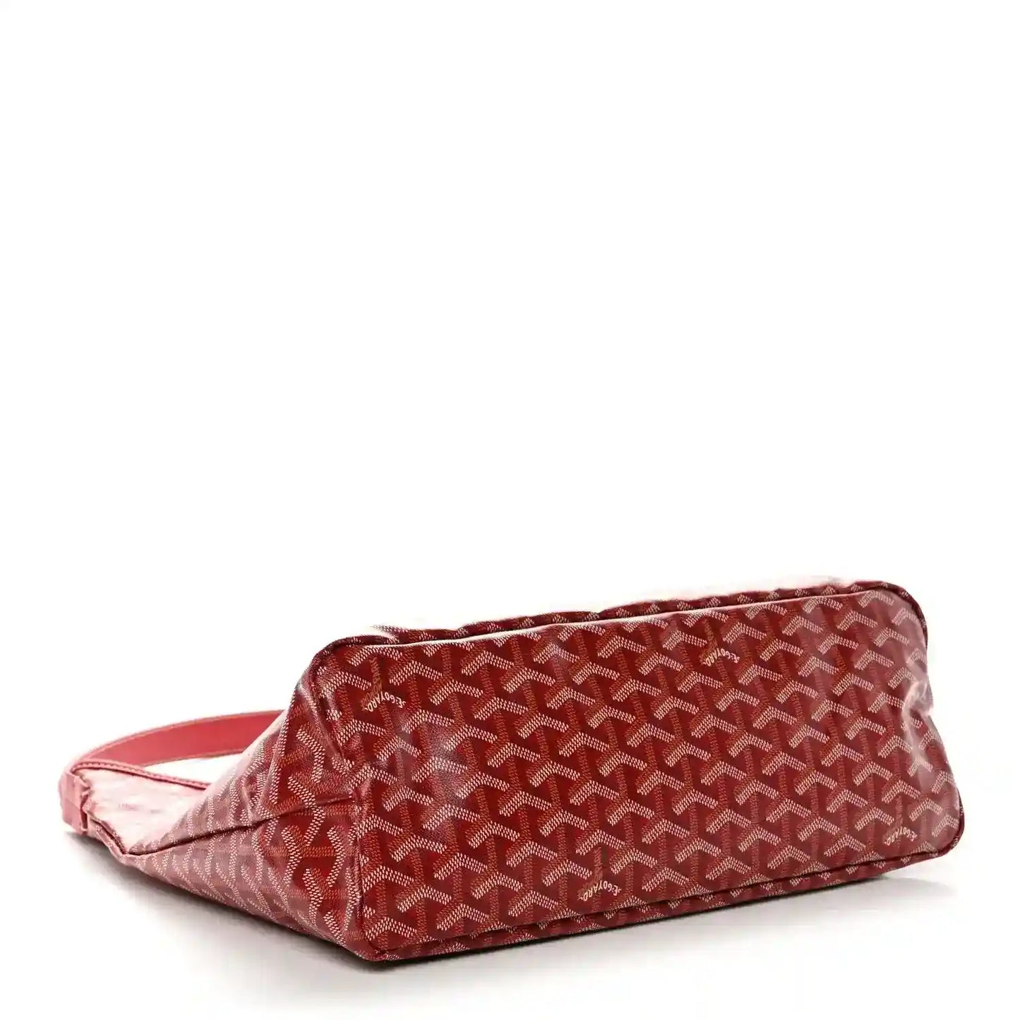Red Goyardine removable pouch with monogram pattern and light fabric lining