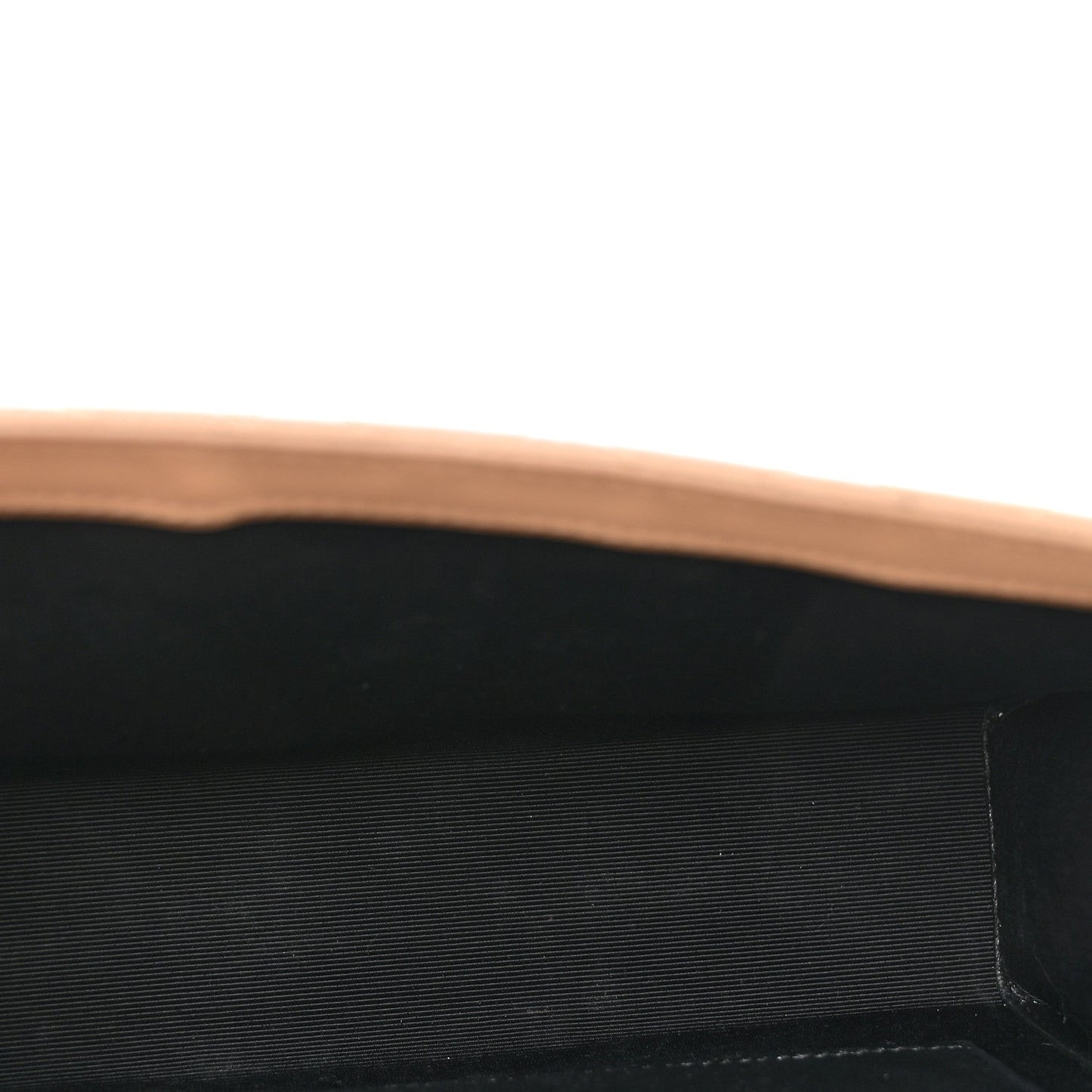 Black fabric interior with top stitched edge