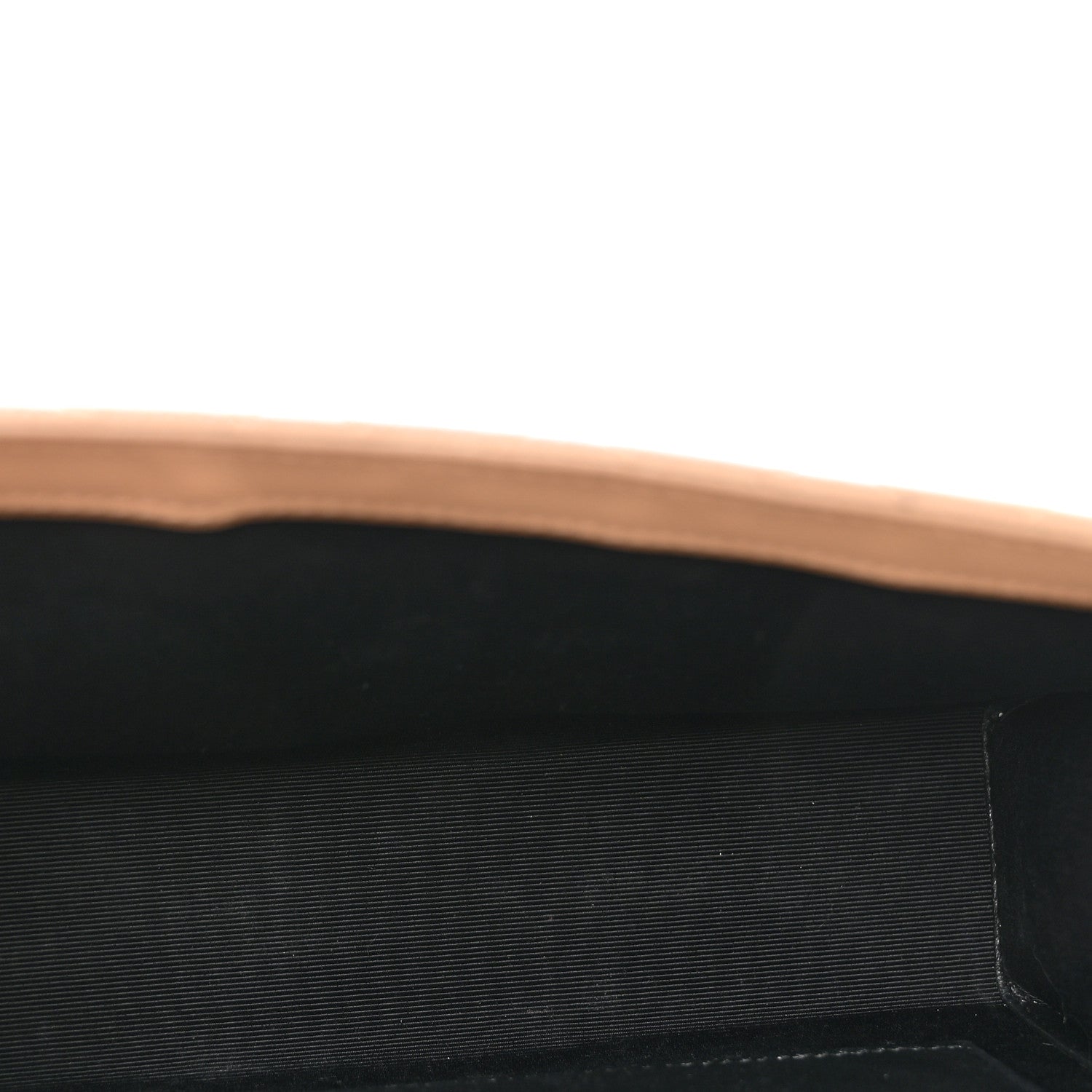 Black fabric interior with top stitched edge
