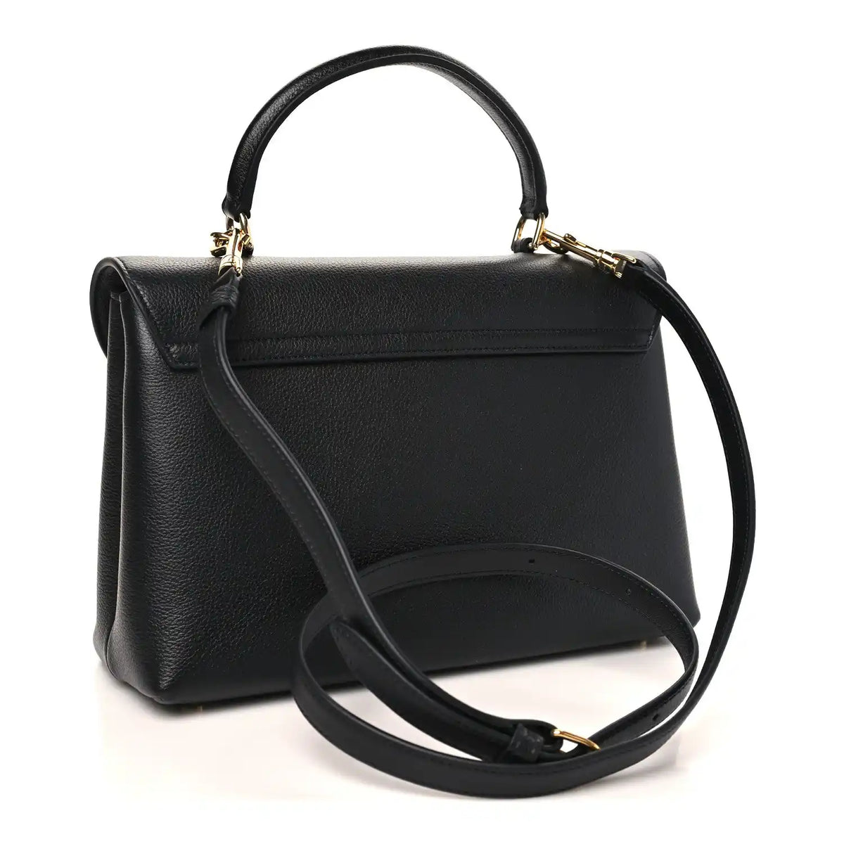 Black Celine medium shoulder bag with top handle and adjustable crossbody strap