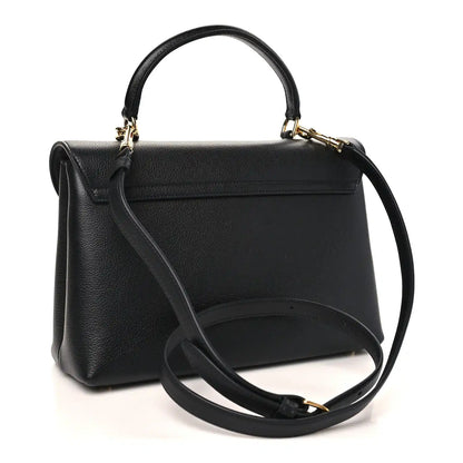 Black Celine medium shoulder bag with top handle and adjustable crossbody strap
