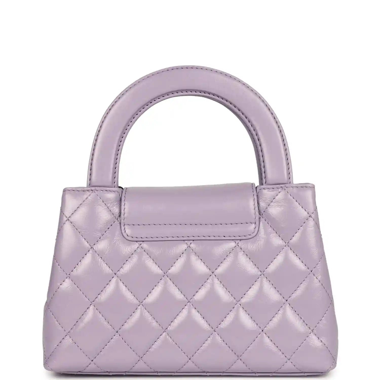 Chanel small Kelly shopper bag in light purple quilted leather with front flap