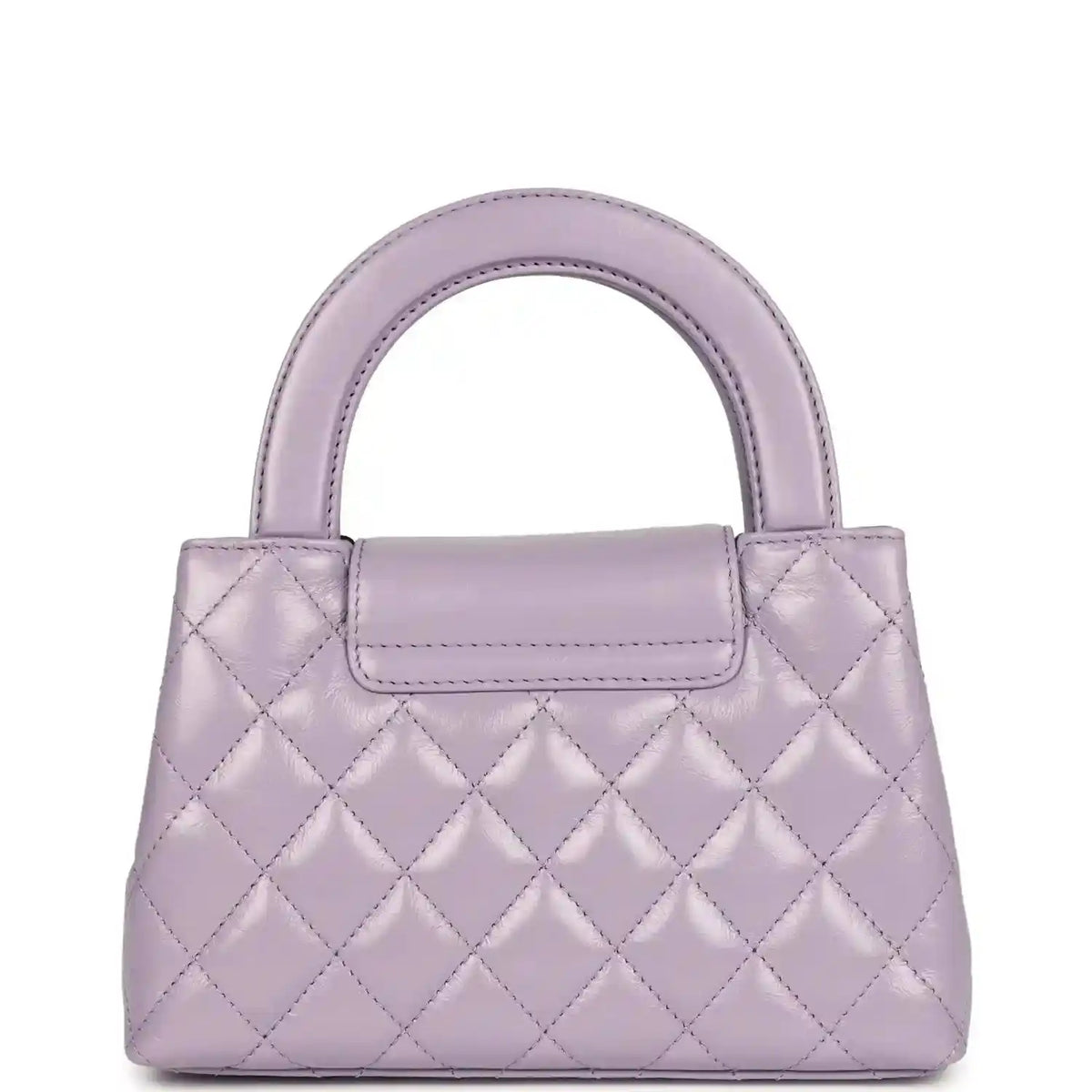 Chanel small Kelly shopper bag in light purple quilted leather with front flap