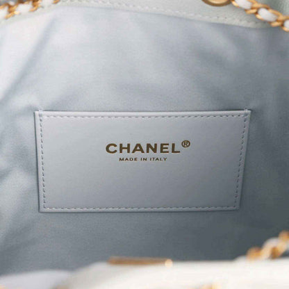 Chanel interior leather label reading "CHANEL" and "MADE IN ITALY"