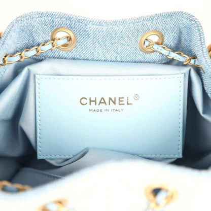 Chanel small hobo bag inner label with CHANEL logo and Made in Italy stamp