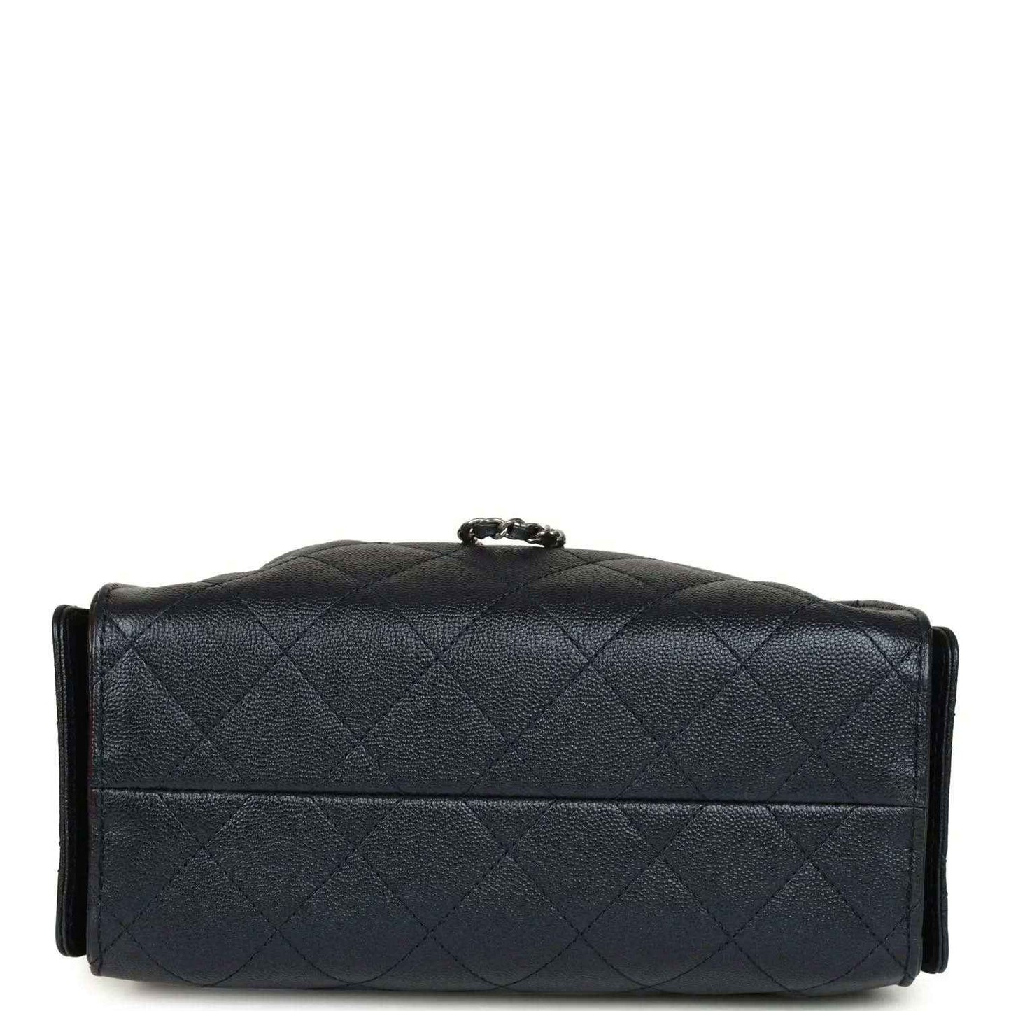 Mini 25 hobo bag dark blue quilted leather with top handle and flap closure