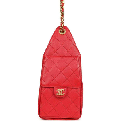 Chanel Small 25 hobo bag, dark red quilted caviar leather, front CC snap flap
