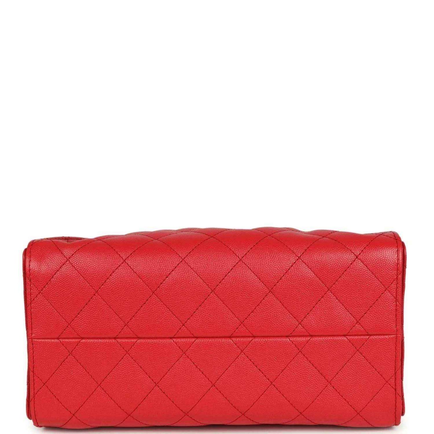 Chanel Small 25 hobo bag, dark red quilted caviar leather, folded back flap