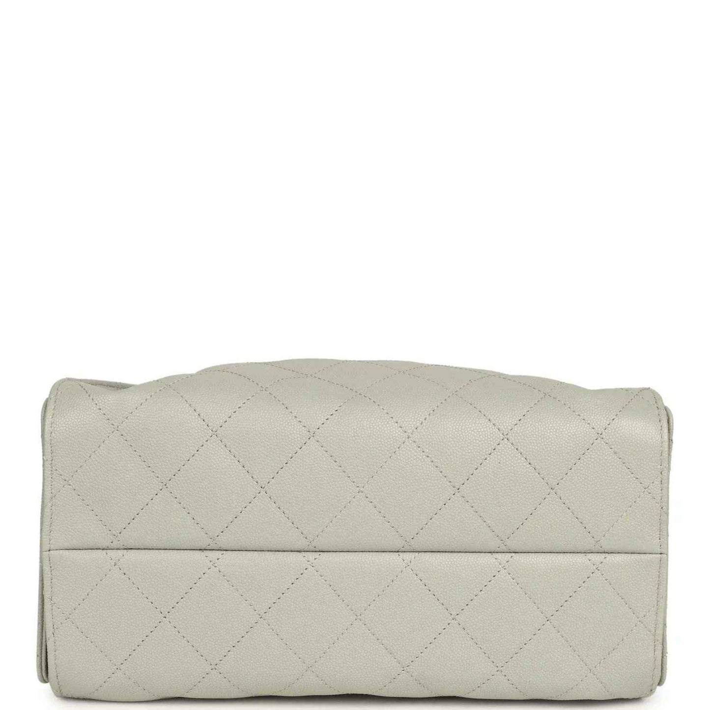 Chanel Small 25 hobo bag in light green quilted caviar leather with folded seam