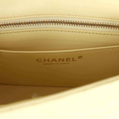 CHANEL leather interior stamp with zipper trim, "Made in Italy"