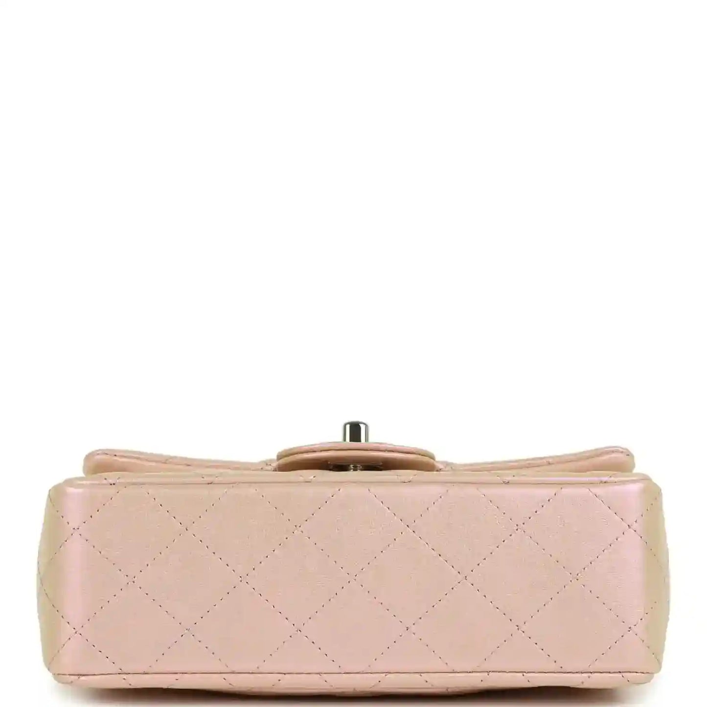 Chanel mini classic flap bag, pink quilted base with bottom ring hardware